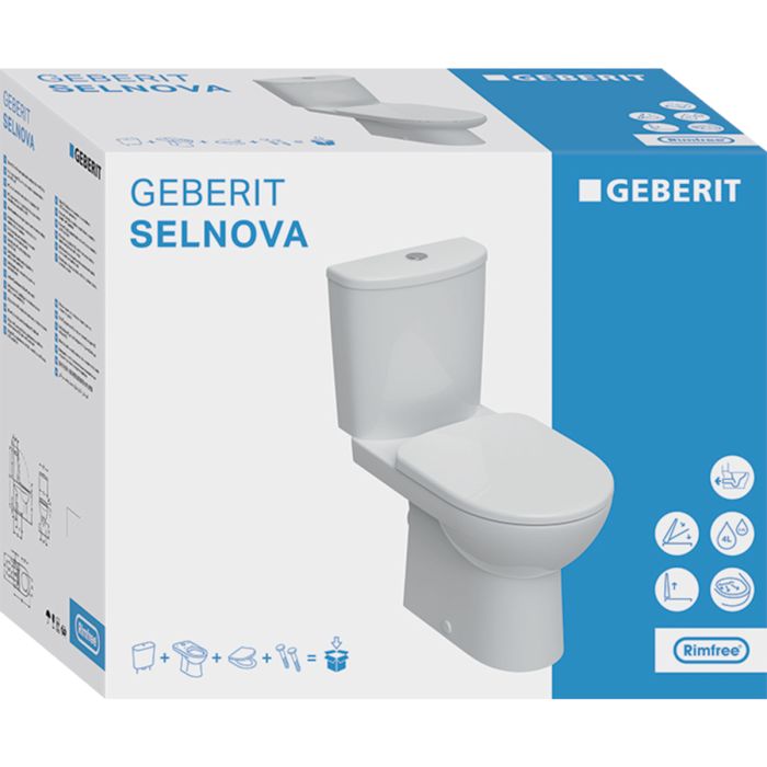 Компакт з кришкою Selnova Rimfree 501.753.00.1 Geberit