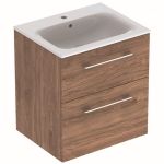 Шкафчик с умывальником 60 Selnova Square Slim rim Walnut 501.238.00.1 Geberit