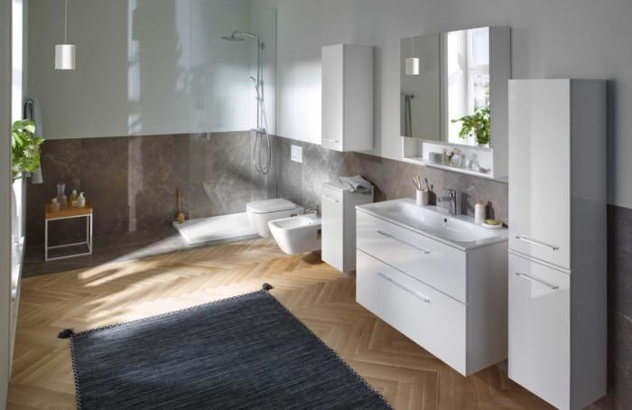 Шкафчик с умывальником 80 Selnova Square Slim rim 501.240.00.1 Geberit