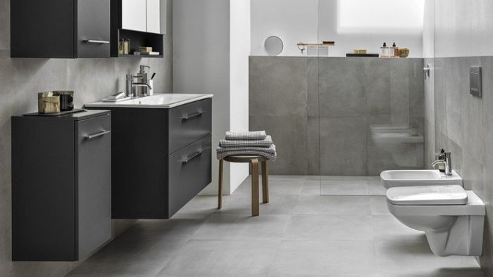 Шафка з умивальником 80 Selnova Square Slim rim Anthracite 501.241.00.1 Geberit