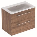 Шкафчик с умывальником 80 Selnova Square Slim rim Walnut 501.242.00.1 Geberit