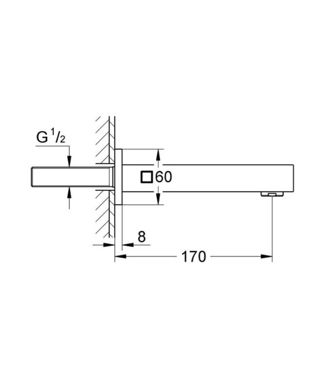 Излив для ванны Eurocube (13303000), Grohe