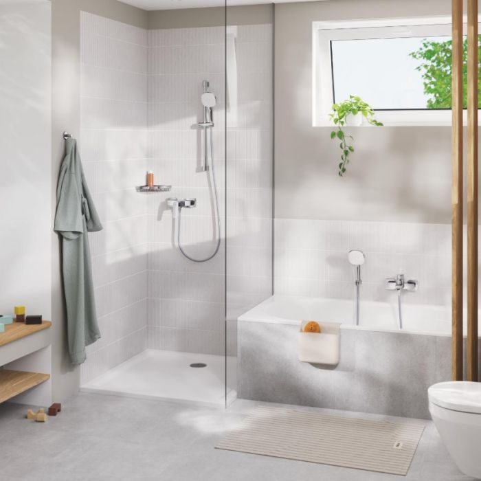 Смеситель для ванны Grohe Cubeo + Душевой набор Tempesta 110