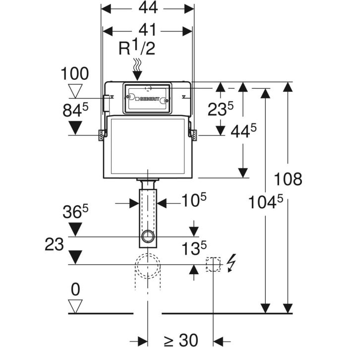 Бачок для унитаза Delta 12 см 109.100.00.1 Geberit