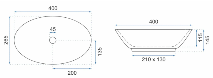Умывальник REA PAMELA MINI WHITE накладной белый
