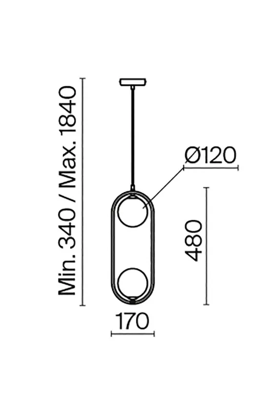 Підвісний світильник EMPRESS, чорний