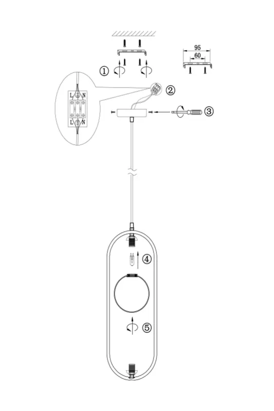Підвісний світильник EMPRESS, чорний