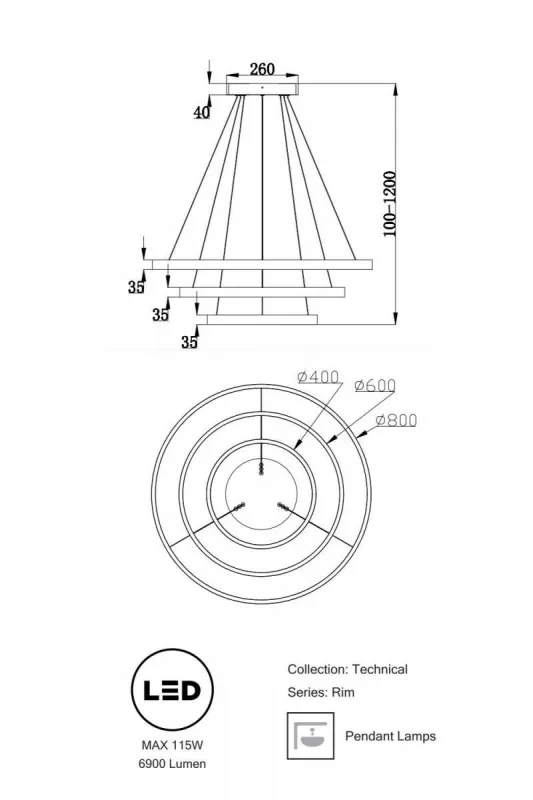 Люстра EMPRESS LED 3x, латунь