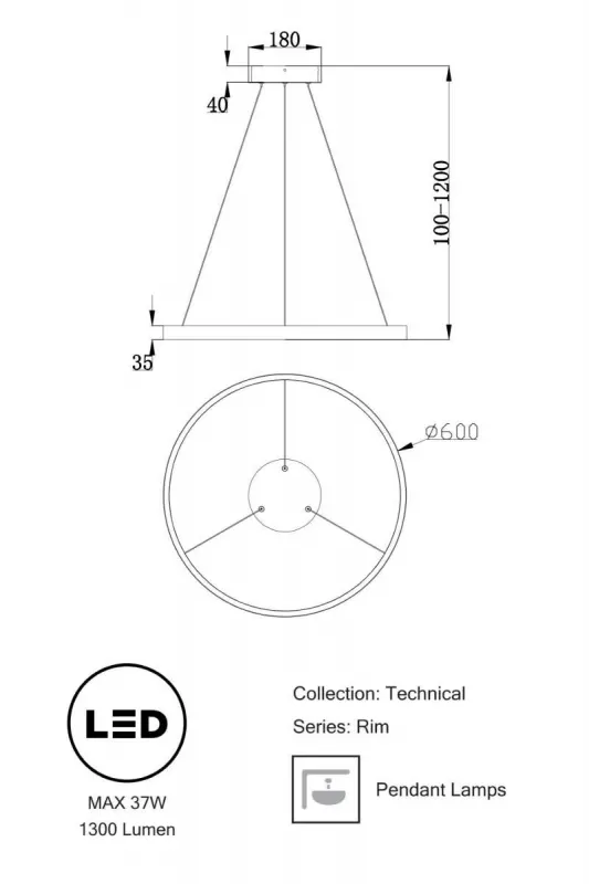 Люстра EMPRESS LED 1x, латунь