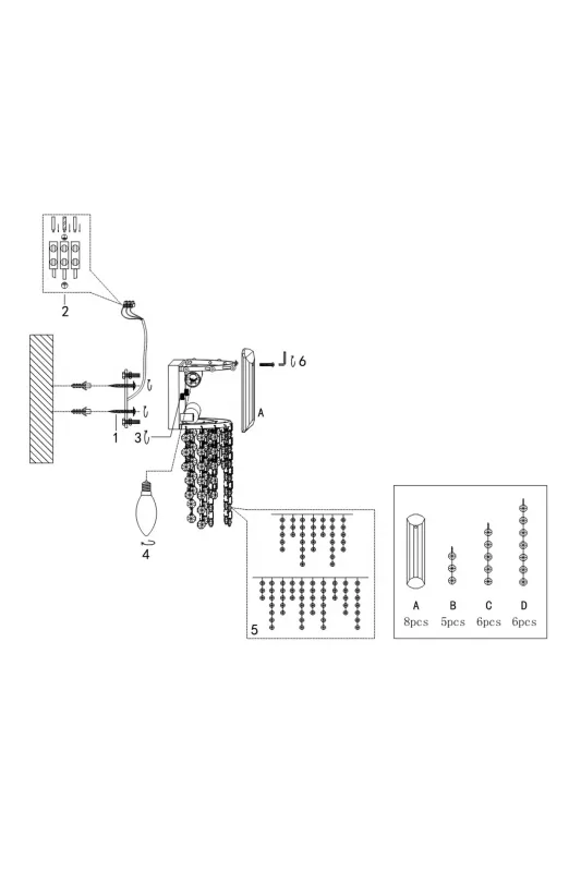 Кришталеве бра CRYSTAL, хром