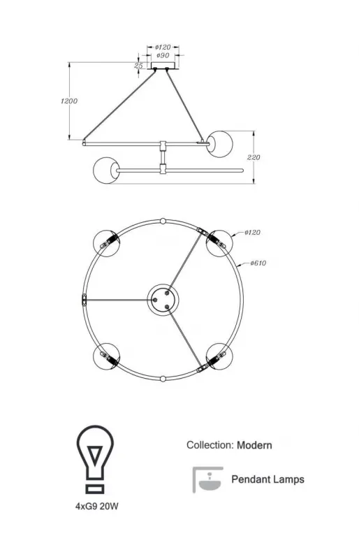 Люстра EMPRESS Ring, золото