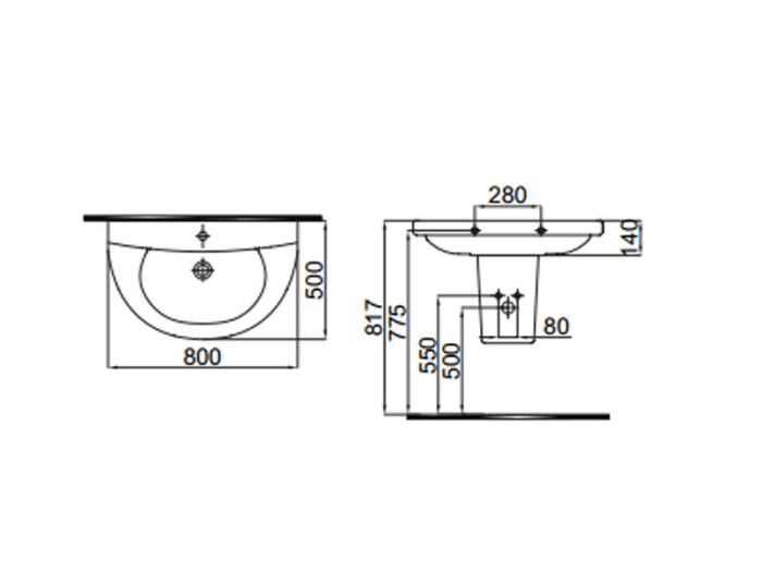 Напівп'єдестал IDEVIT Diva білий