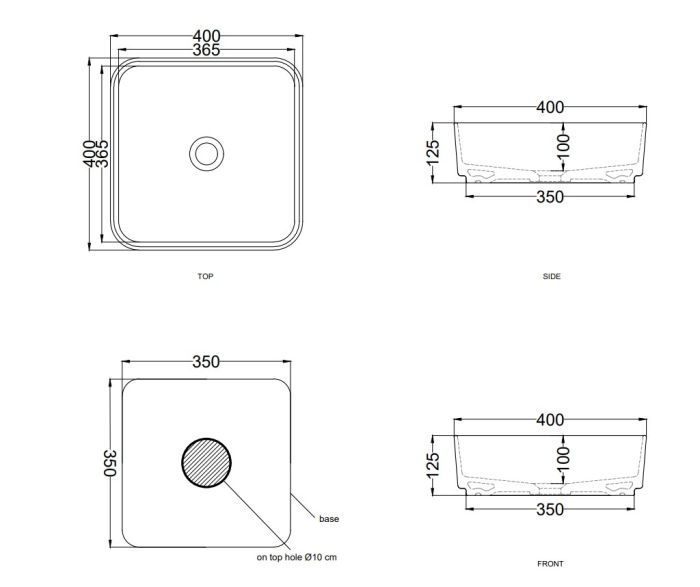 Умывальник Shui Comfort Quadrato 40 (SHCOLAQ40), CIELO