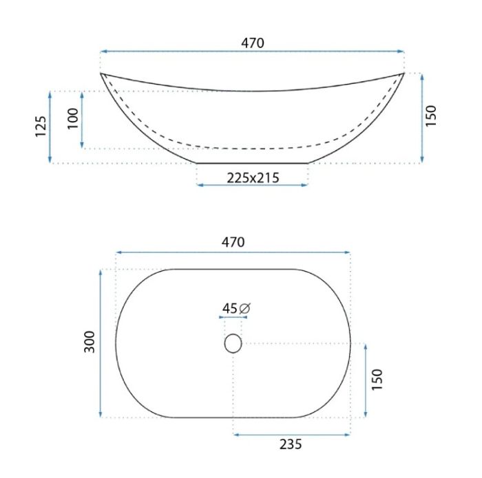 Умивальник REA ROYAL MINI WHITE накладний білий
