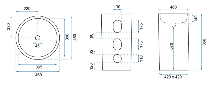Умивальник REA ESTERA WHITE білий підлоговий