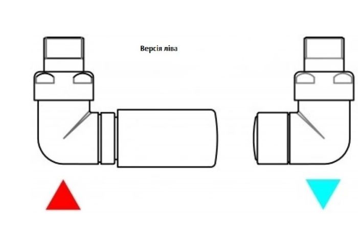 Набір вентилів трьохосьовий термостатичний лівий чорний мат Vision All in One Terma