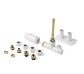 Набір вентилів інтегрований термостатичний лівий білий мат Unico All in One Terma