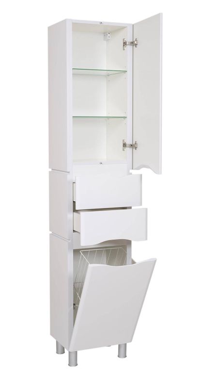 Пенал підлоговий правий Венеція Біла, Аква Родос