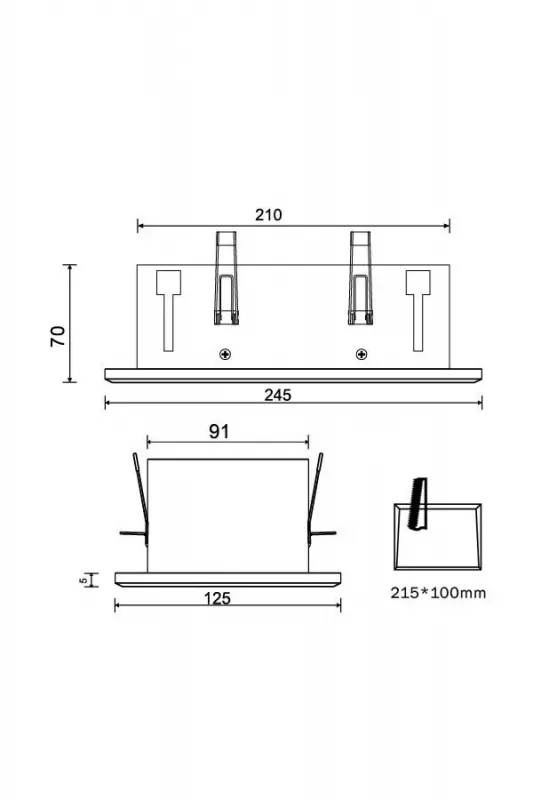 Точечный светильник SLIM 2x 185, черный