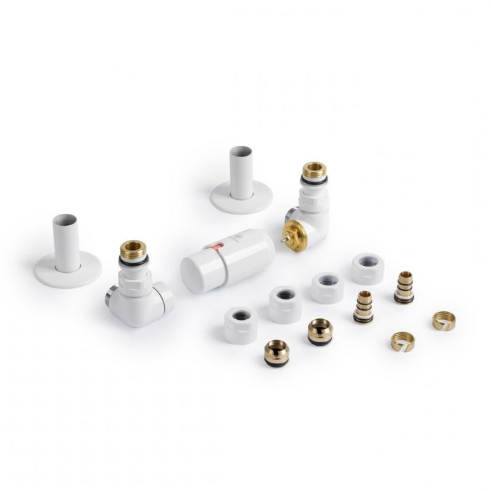 Набор вентилей трехосный термостатический левый белый мат Vision All in One Terma