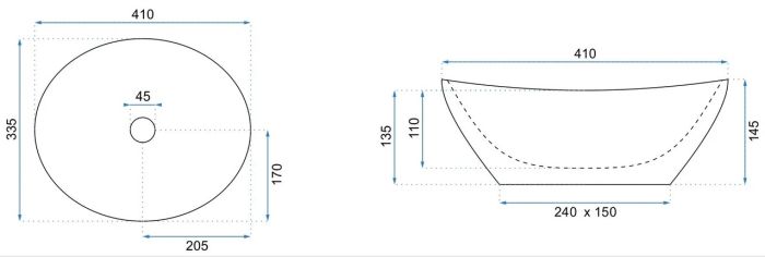 Умивальник REA SOFIA BRUSHED GOLD BLACK накладний
