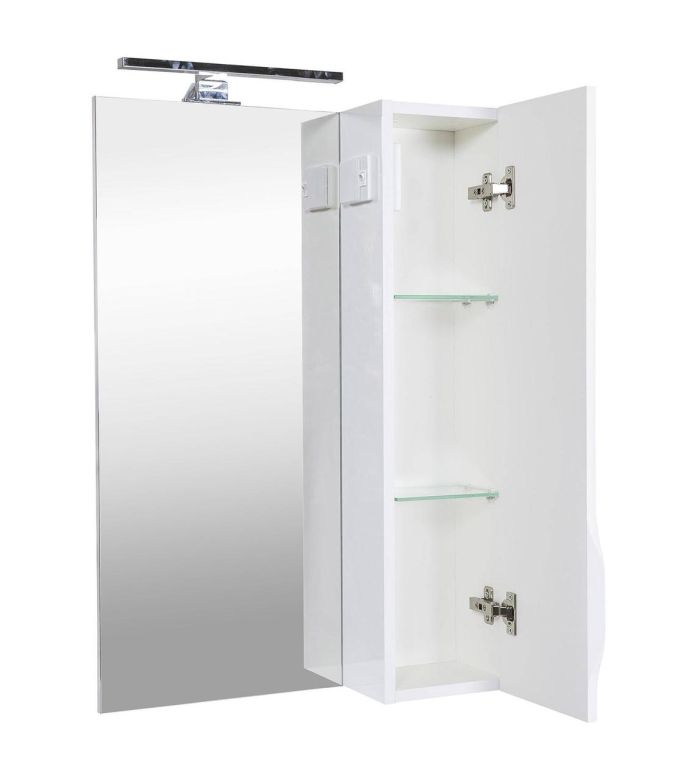 Зеркало со шкафчиком Родорс 55 с подсветкой (R), Аква Родос