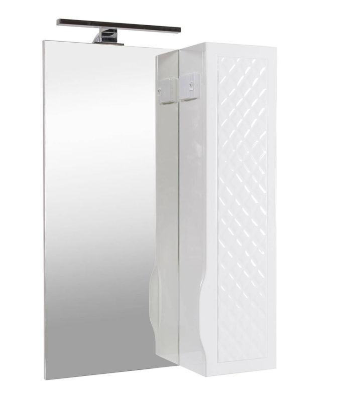 Зеркало со шкафчиком Родорс 55 с подсветкой (R), Аква Родос