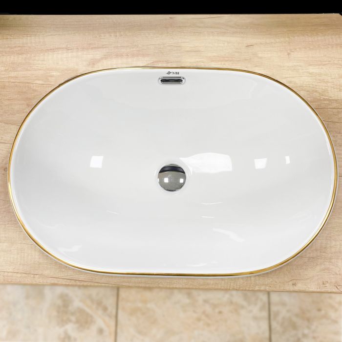 Умивальник VBI GAETA WHITE GOLD EDGE врізний
