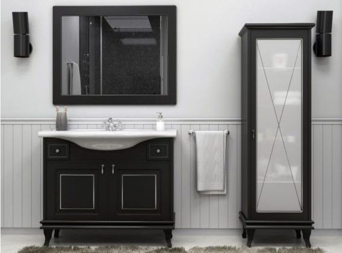 Зеркало Беатриче 100 Черный Патина Хром, Аква Родос