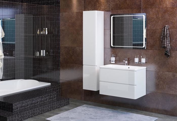 Шафка з умивальником підвісна Акцент Альфа 80, Аква Родос