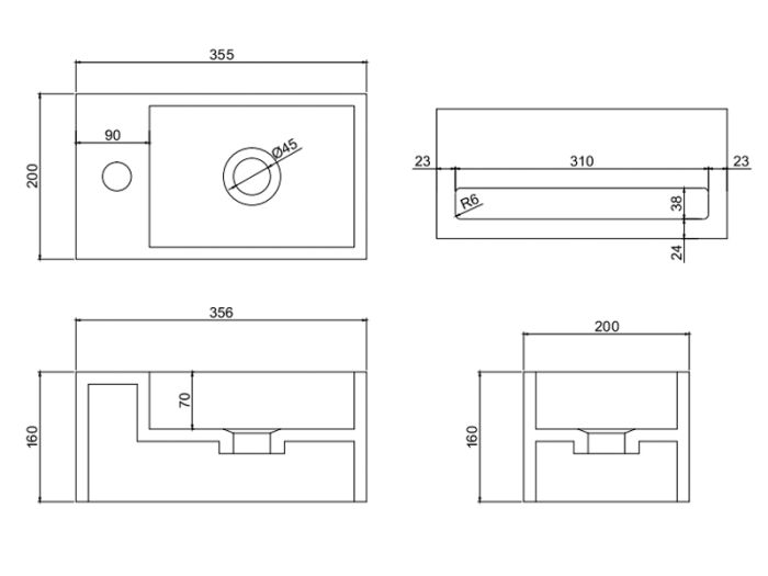 Умивальник ASIGNATURA Monolith, білий