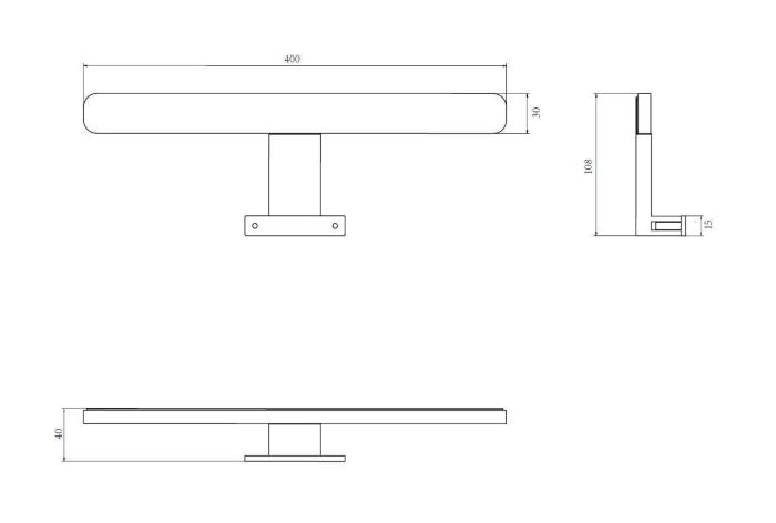 Підсвітка LED Alpha Lux 40 см 7W хром, Аква Родос