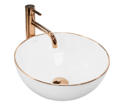 Умывальник REA STELLA ROSE GOLD EDGE накладной