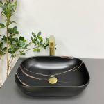 Умывальник VBI RAVENNA BLACK STONE MATT накладной