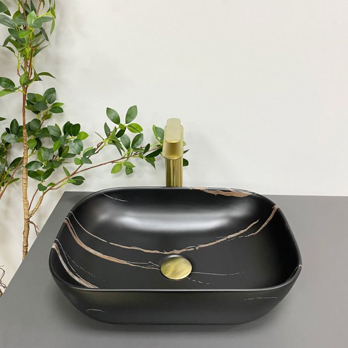 Умивальник VBI RAVENNA BLACK STONE MATT накладний