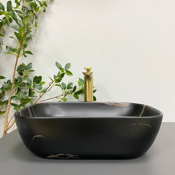 Умивальник VBI RAVENNA BLACK STONE MATT накладний