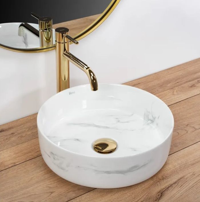 Умывальник REA SAMI NATURE MARBLE накладной мрамор