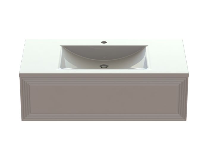 Тумба "Глория" 100 см с умывальником "Орфей" Белый