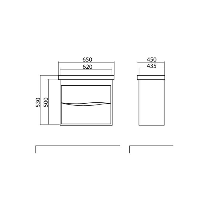 Шафка з умивальником підвісна Альфа Frame 65, Аква Родос