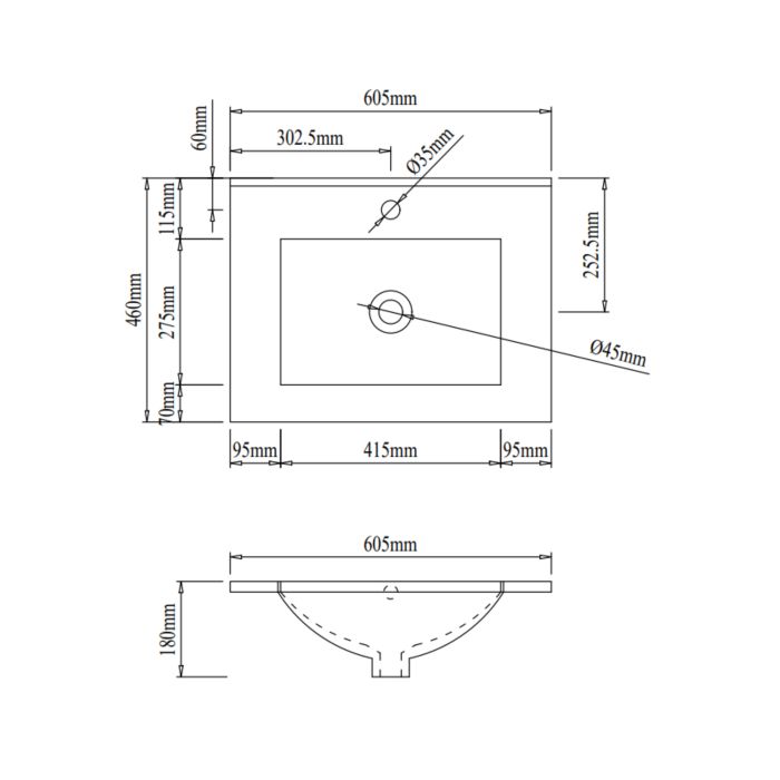 Раковина Qtap Albatross 600х460х180 White с донным клапаном QT01113060CW