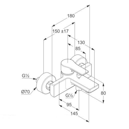 Змішувач для ванни DN 15 ZENTA SL (486700565), Kludi