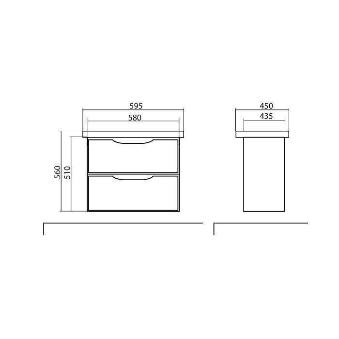 Шафка з умивальником підвісна Венеція Біла Frame 60, Аква Родос