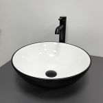 Умывальник VBI AMALFI BLACK WHITE накладной