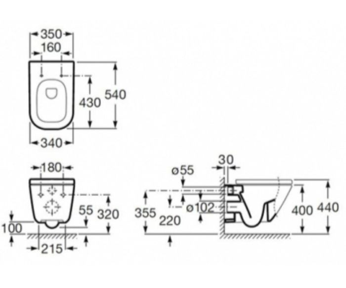 Унитаз подвесной Gap Rimless с крышкой Slim soft-close (A34H470000), Roca