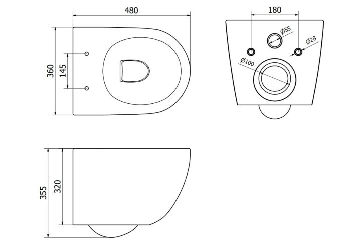 Подвесной унитаз MEXEN LENA GOLD BLACK MATT