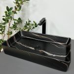 Умывальник VBI TRIEST BLACK STONE MATT накладной