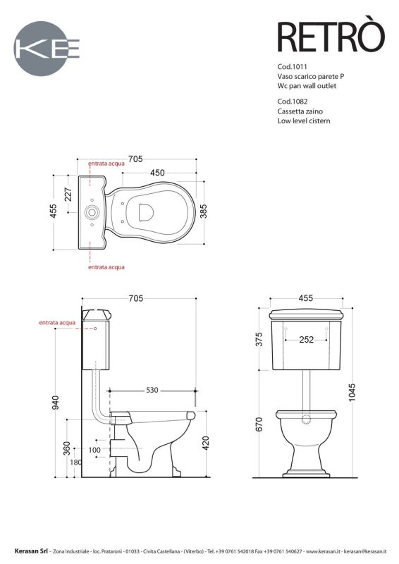 Компакт Retro з кришкою soft-close 1011108290 KERASAN