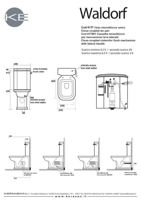 Компакт Waldorf с крышкой soft-close 41174181418801 KERASAN