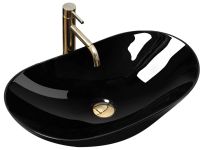 Умывальник REA ROYAL 60 BLACK черный накладной