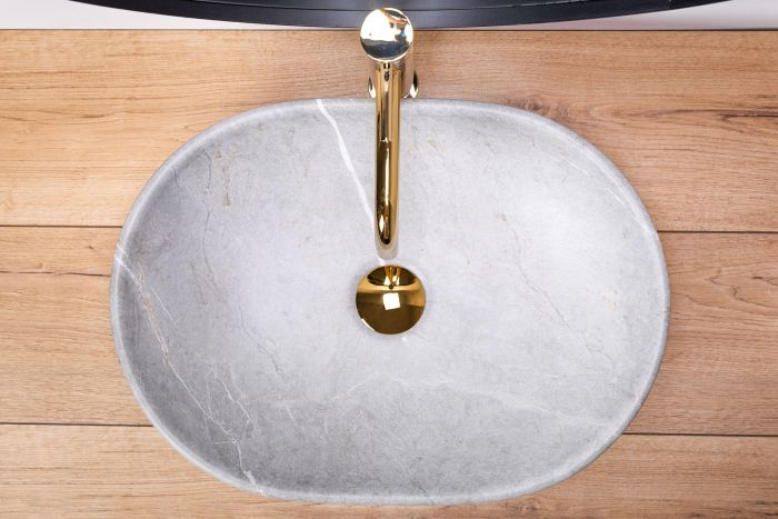 Умивальник REA LARA GREY MATT сірий накладний